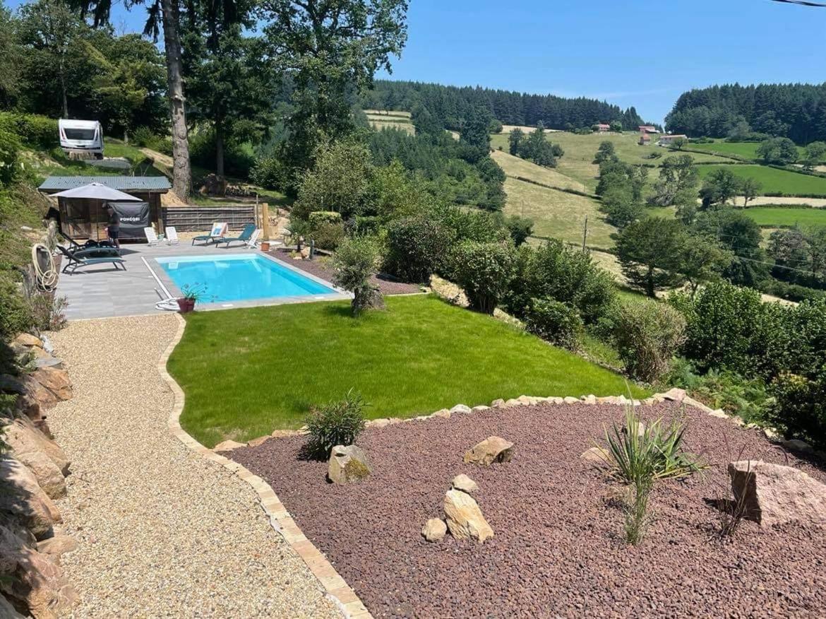 La Mazille , cossy vakantiestudio met zwembad in zuid-Bourgogne Anglure-sous-Dun Esterno foto
