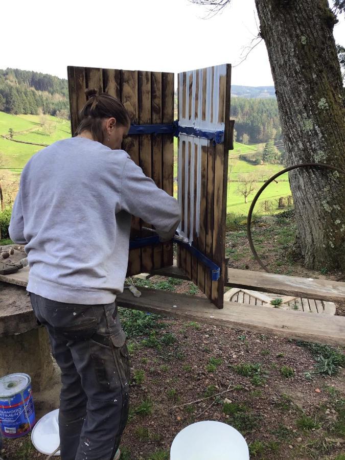 La Mazille , cossy vakantiestudio met zwembad in zuid-Bourgogne Anglure-sous-Dun Esterno foto